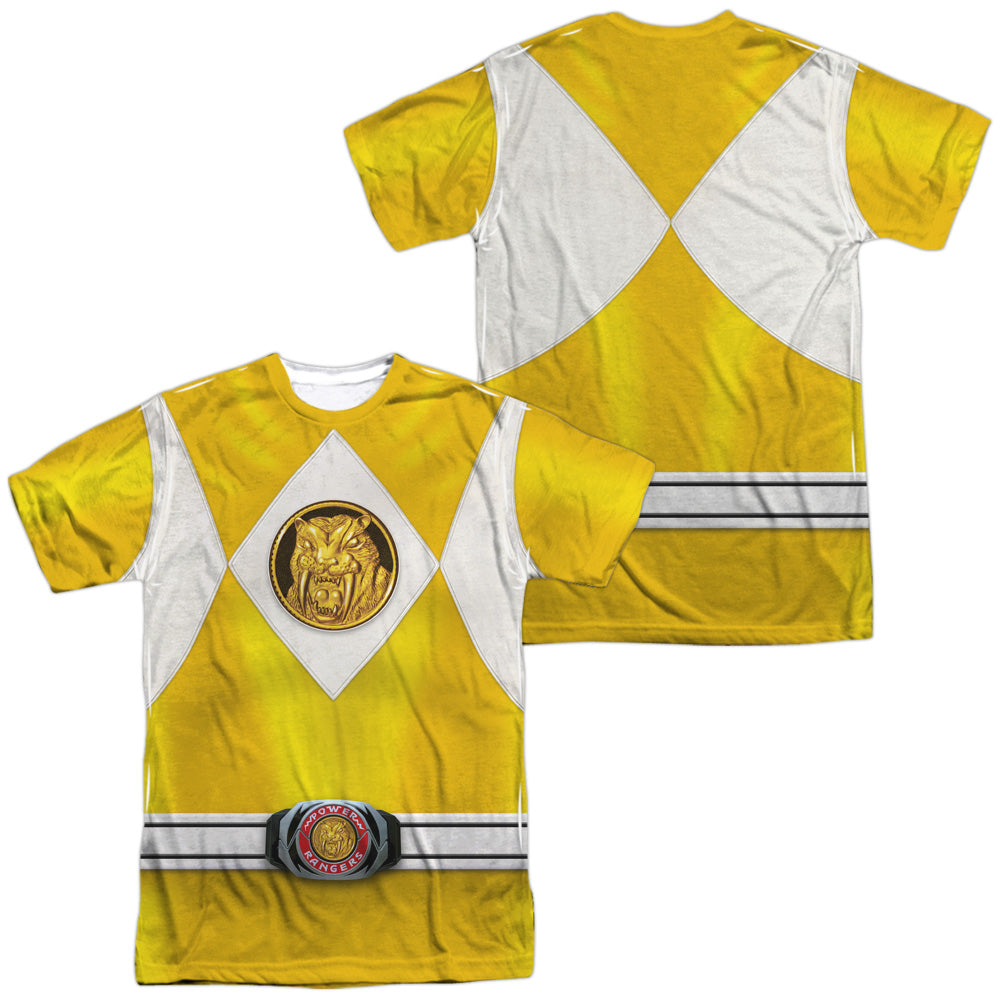 POWER RANGERS/YELLOW RANGER EMBLEM (FRONT/BACK PRINT) - S/S ADULT POLY CREW - MULTI