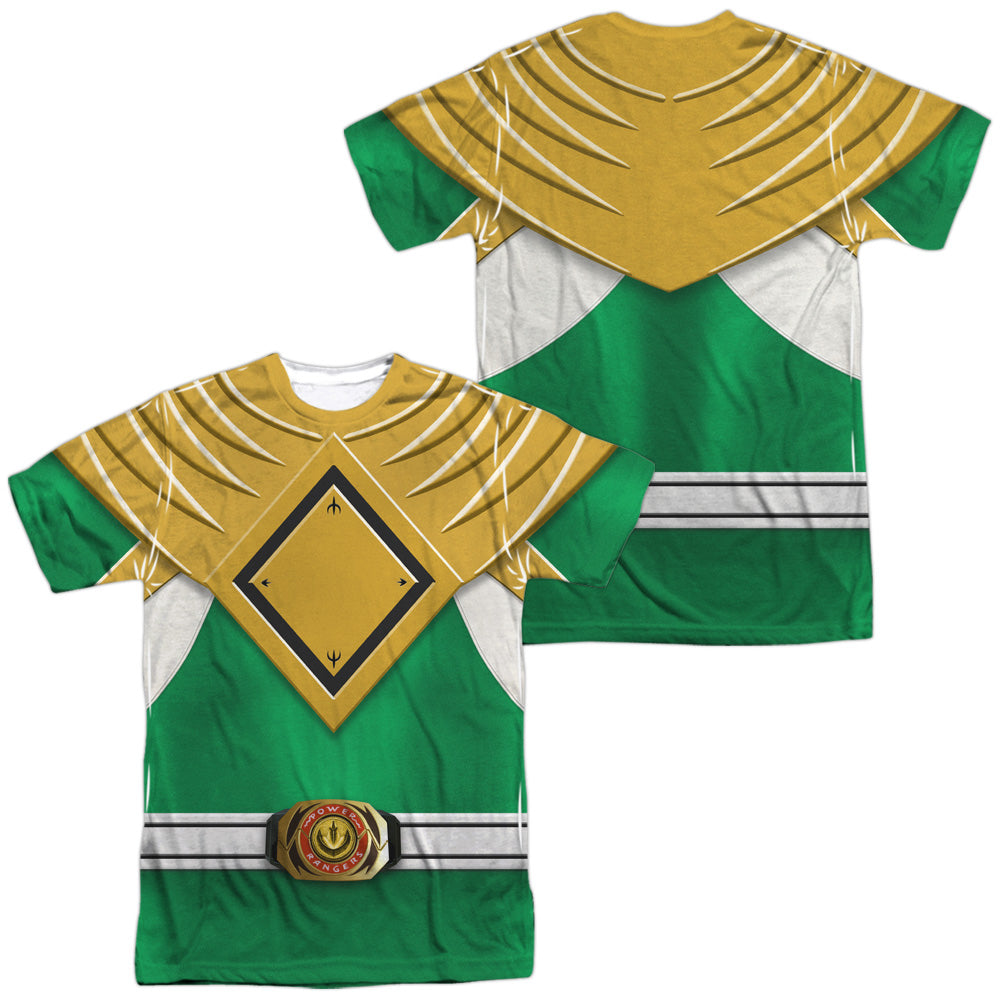 POWER RANGERS/GREEN RANGER (FRONT/BACK PRINT) - S/S ADULT POLY CREW - MULTI