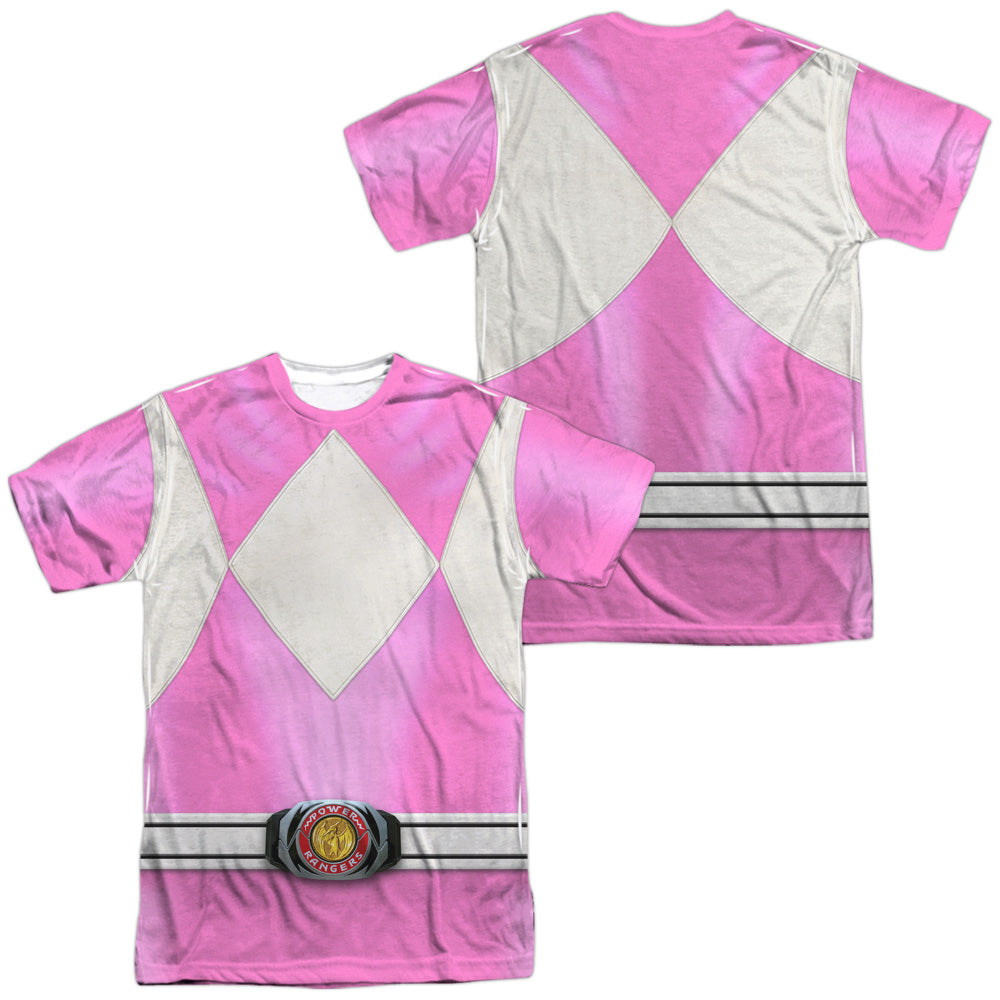POWER RANGERS/PINK RANGER (FRONT/BACK PRINT) - S/S ADULT POLY CREW - MULTI