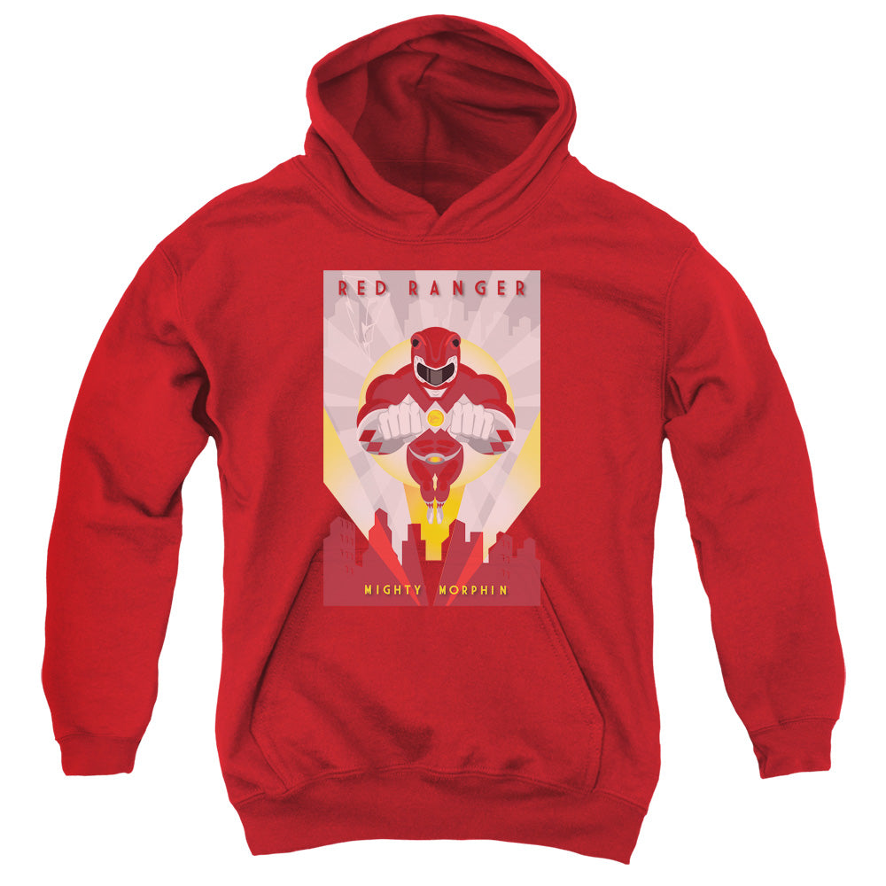 POWER RANGERS/RED DECO - YOUTH PULLOVER HOODIE - RED