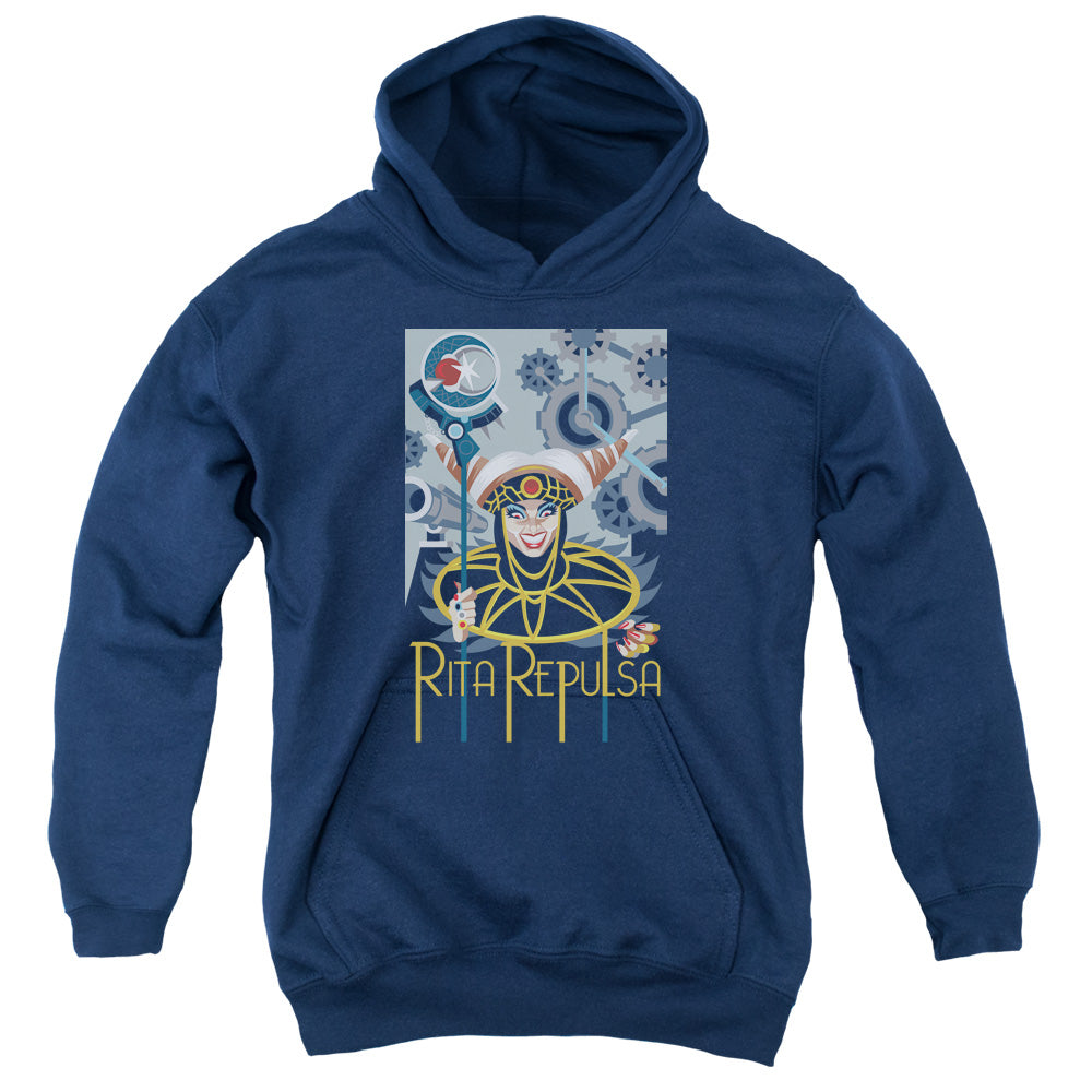 POWER RANGERS/RITA DECO - YOUTH PULLOVER HOODIE - NAVY
