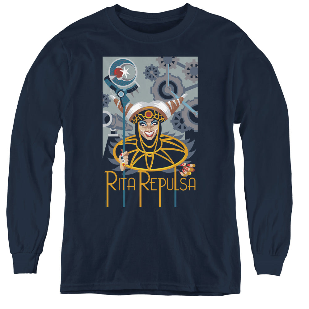 POWER RANGERS/RITA DECO - YOUTH LONG SLEEVE TEE - NAVY