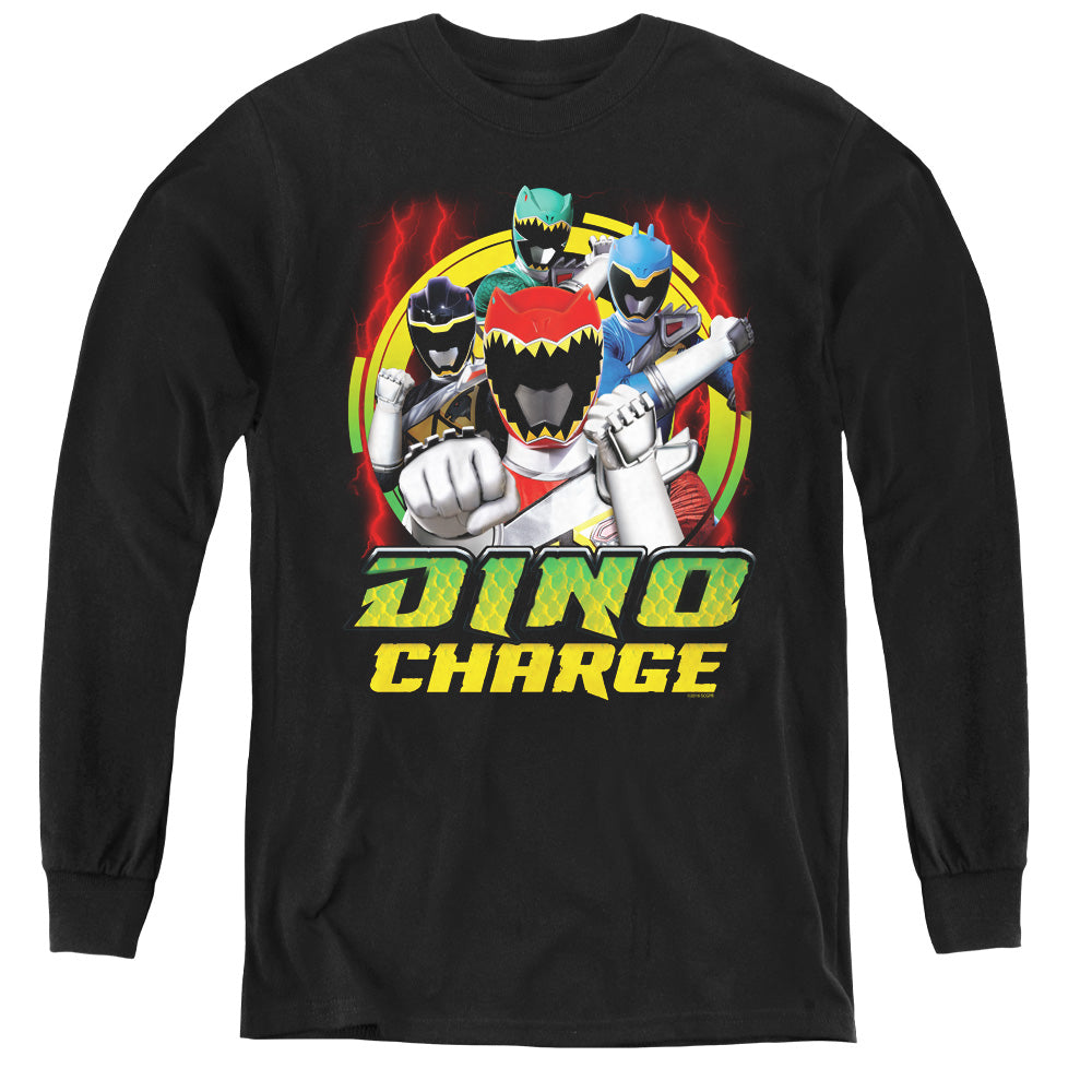 POWER RANGERS DINO CHARGE/DINO LIGHTNING - YOUTH LONG SLEEVE TEE - BLACK
