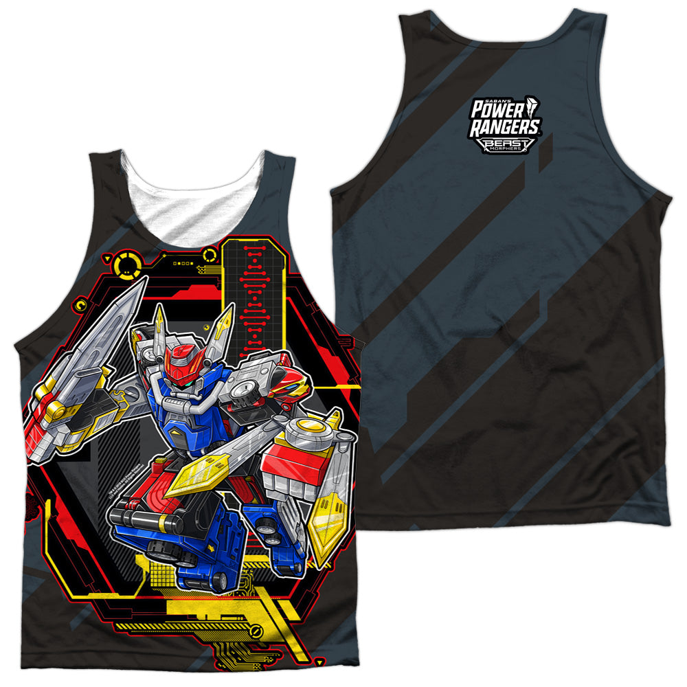 POWER RANGERS BEAST MORPHERS/MEGAZORD (FRONT/BACK PRINT) - ADULT POLY TANK TOP - MULTI