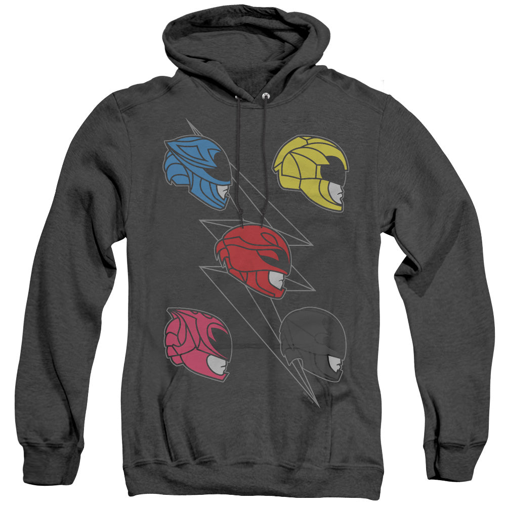 POWER RANGERS MOVIE/LINE HELMETS - ADULT HEATHER HOODIE - BLACK