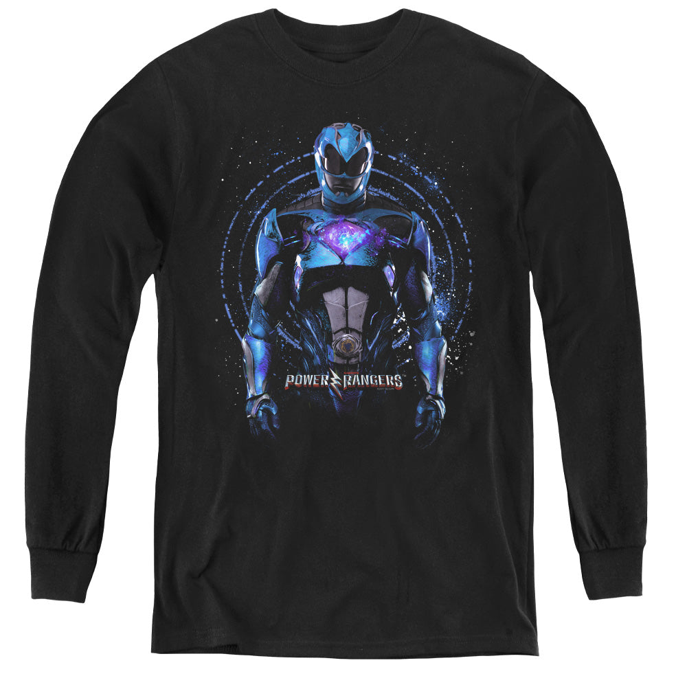 POWER RANGERS MOVIE/BLUE RANGER - YOUTH LONG SLEEVE TEE - BLACK