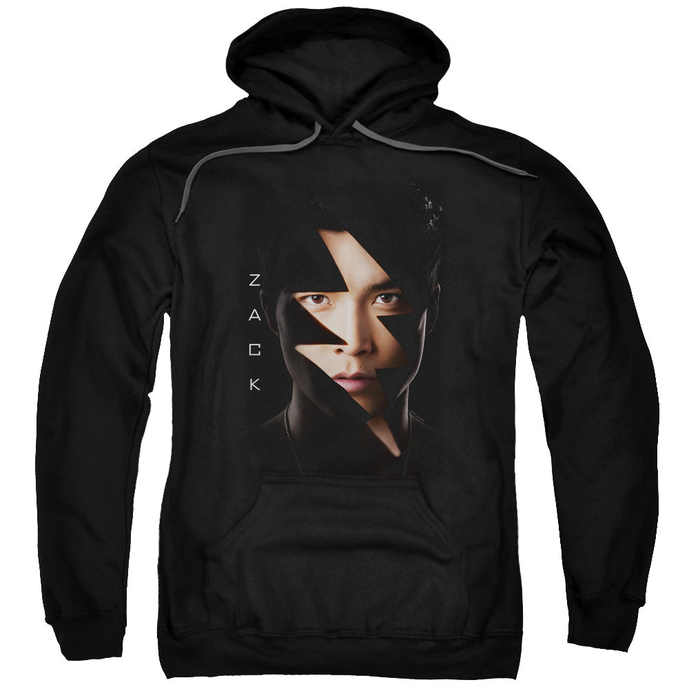 POWER RANGERS MOVIE/ZACK BOLT - ADULT PULLOVER HOODIE - BLACK