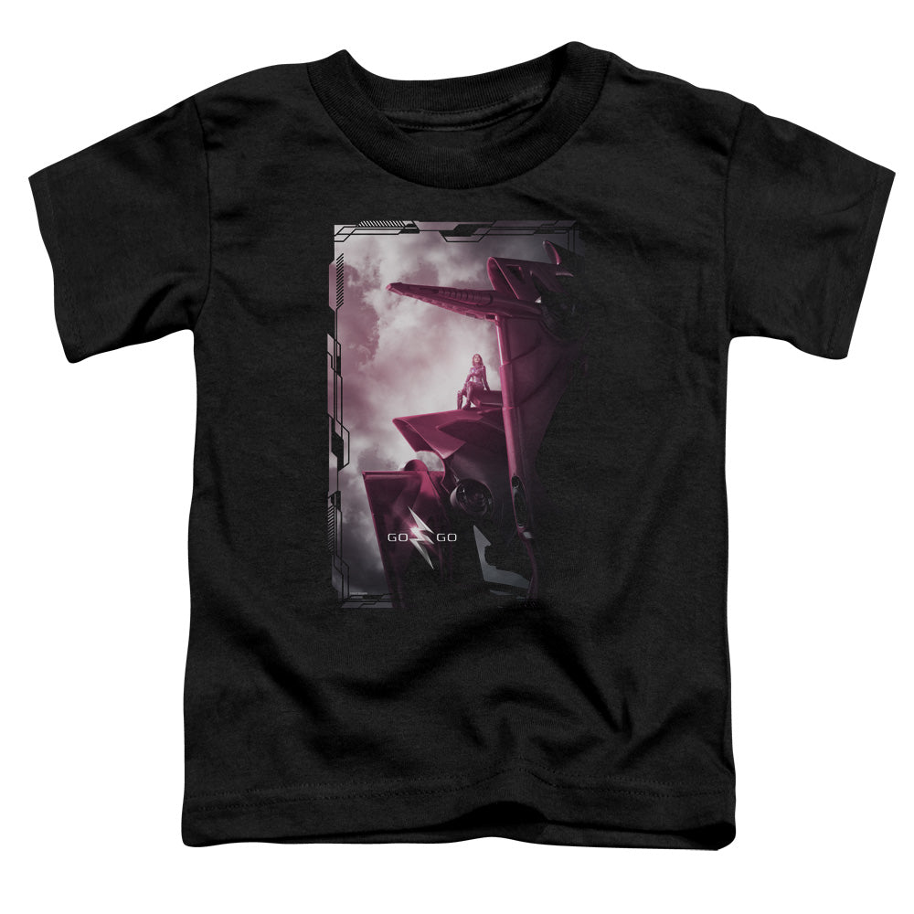 POWER RANGERS MOVIE/PINK ZORD POSTER - S/S TODDLER TEE - BLACK