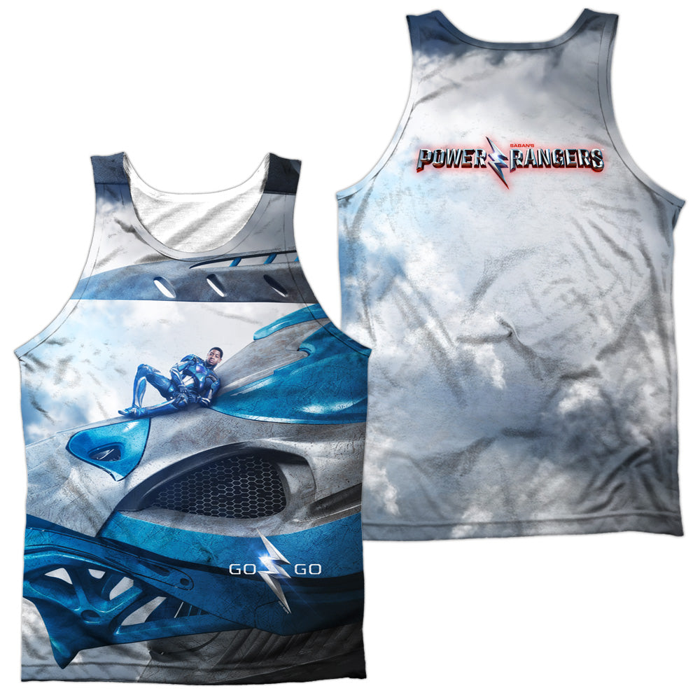 POWER RANGERS MOVIE/BLUE ZORD POSTER (FRONT/BACK PRINT) - ADULT POLY TANK TOP - MULTI