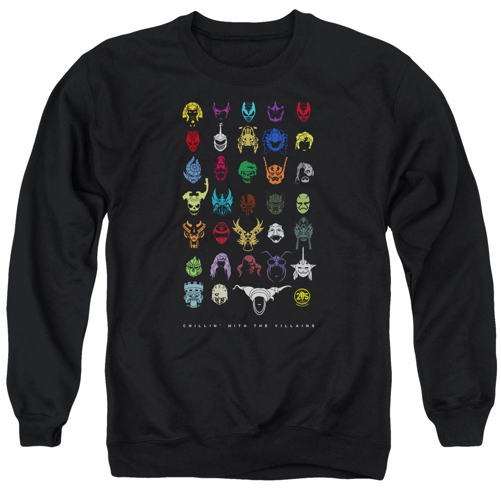 POWER RANGERS/VILLIANS - ADULT CREWNECK SWEATSHIRT - BLACK
