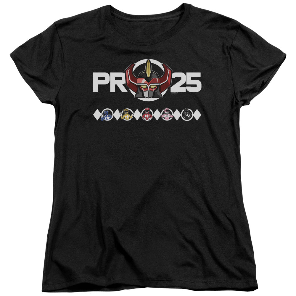 POWER RANGERS/MEGAZORD 25 - S/S WOMENS TEE - BLACK