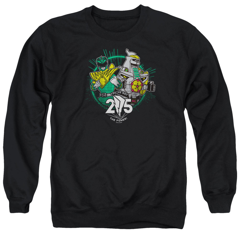 POWER RANGERS/GREEN 25 - ADULT CREWNECK SWEATSHIRT - BLACK