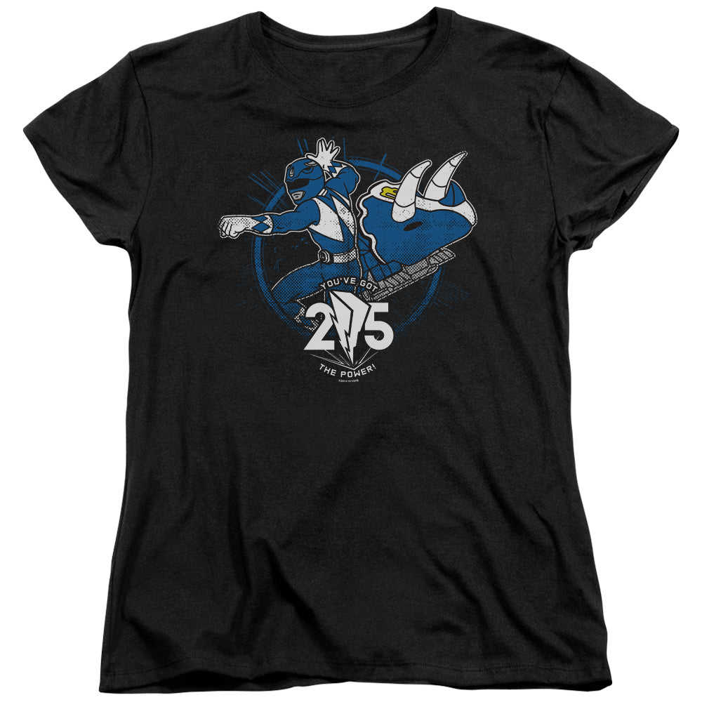 POWER RANGERS/BLUE 25 - S/S WOMENS TEE - BLACK
