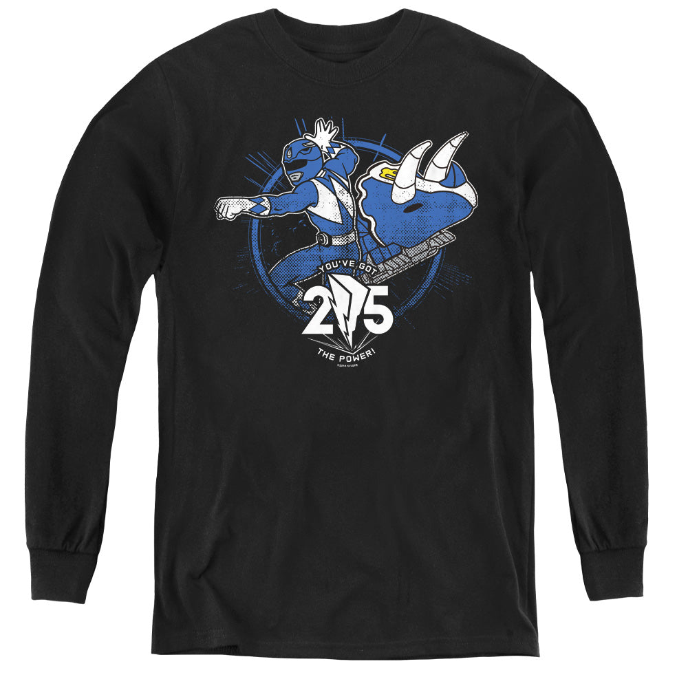 POWER RANGERS/BLUE 25 - YOUTH LONG SLEEVE TEE - BLACK