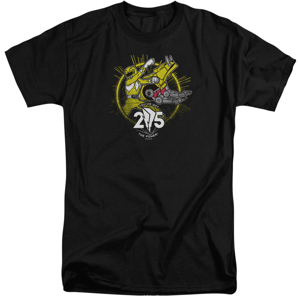 POWER RANGERS/YELLOW 25 - S/S ADULT TALL 18/1 - BLACK