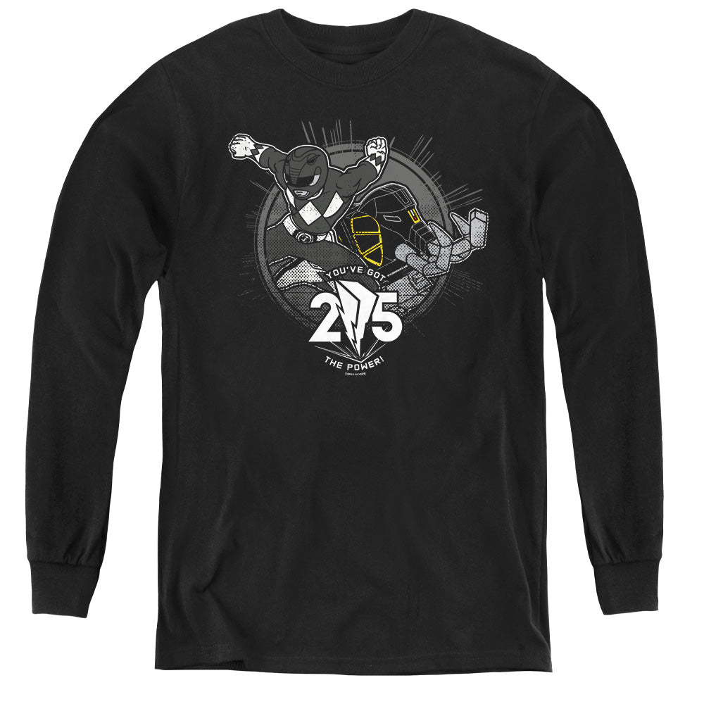POWER RANGERS/BLACK 25 - YOUTH LONG SLEEVE TEE - BLACK