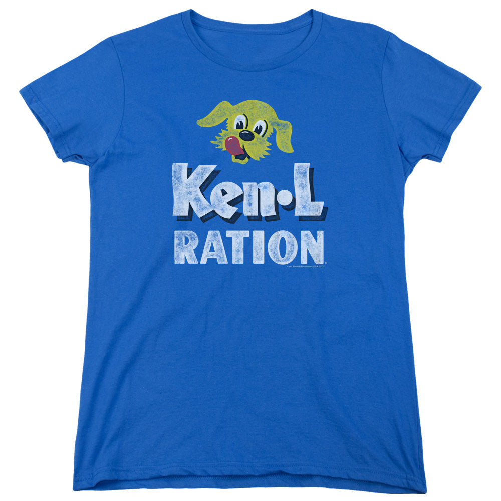 KEN L RATION/DISTRESSED LOGO - S/S WOMENS TEE - ROYAL BLUE
