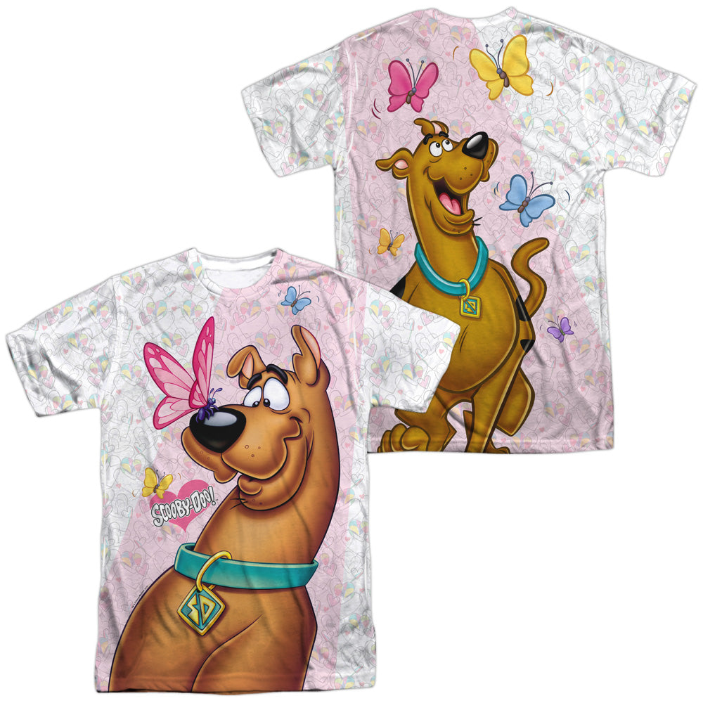 SCOOBY DOO/BUTTERFLY (FRONT/BACK PRINT) - S/S ADULT POLY CREW - MULTI