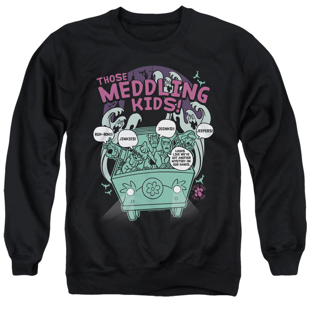 SCOOBY DOO/MEDDLING SINCE 1969 - ADULT CREWNECK SWEATSHIRT - BLACK