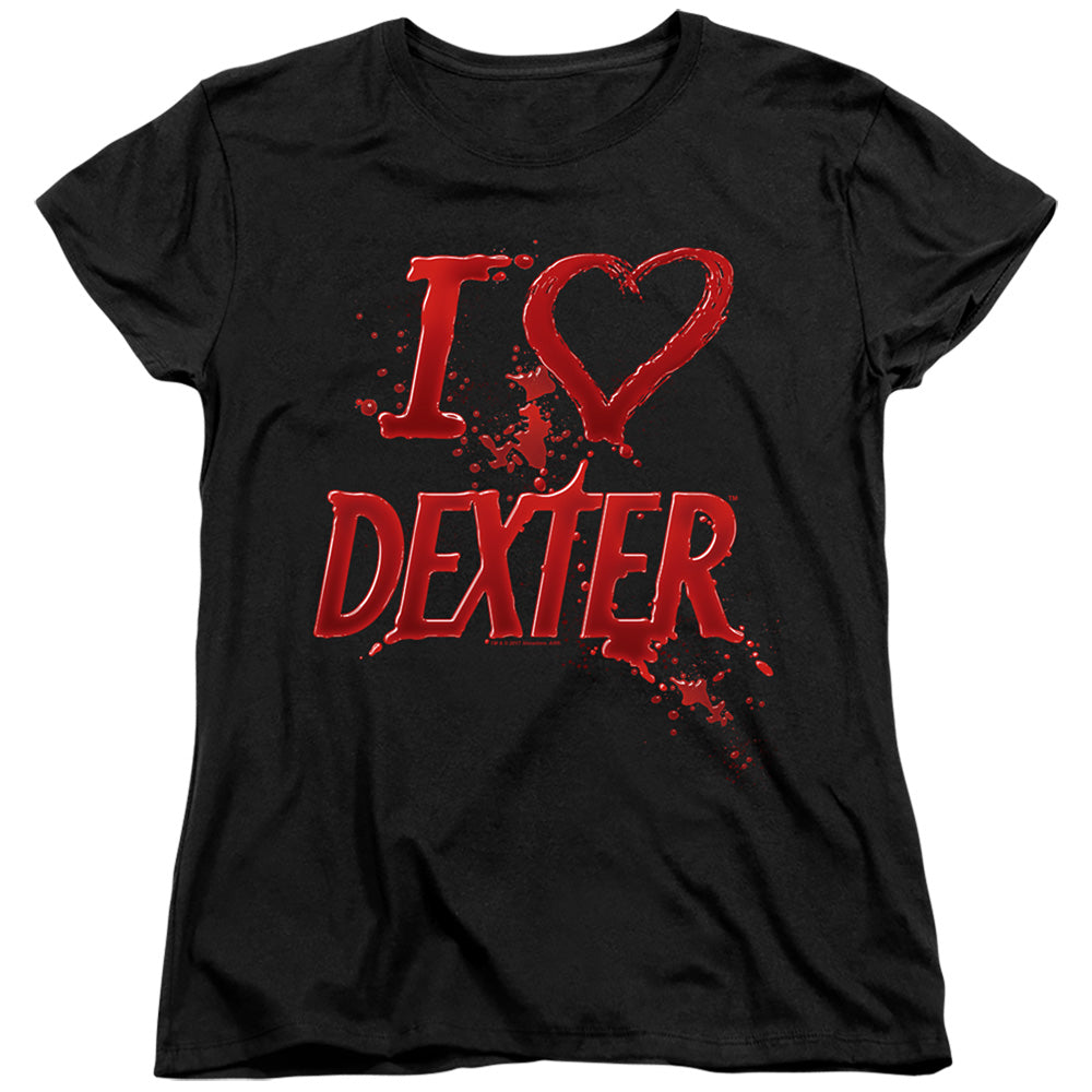 DEXTER/I HEART DEXTER - S/S WOMENS TEE - BLACK