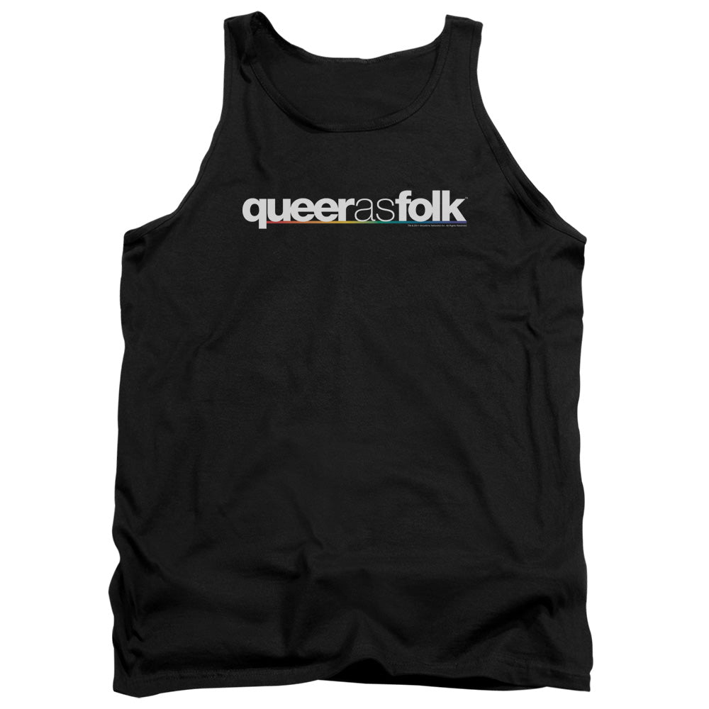 QUEER AS FOLK/LOGO - ADULT TANK - BLACK