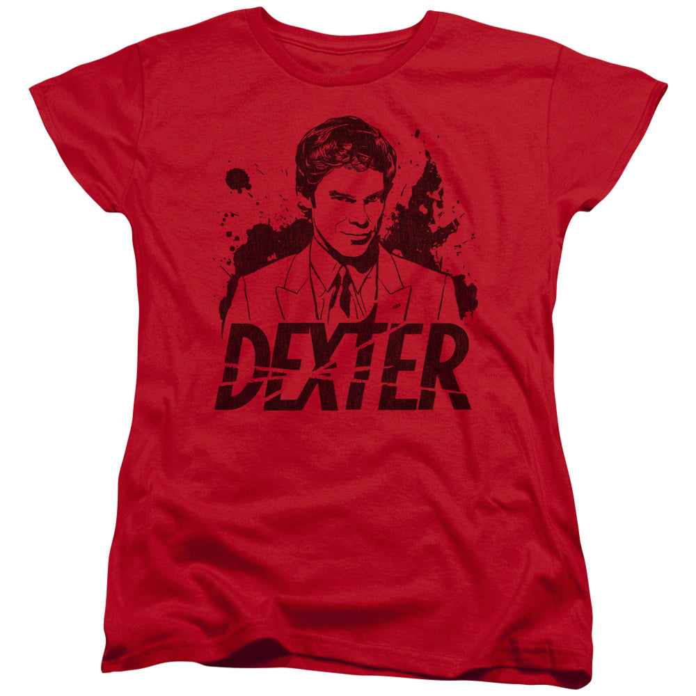 DEXTER/SPLATTER DEX - S/S WOMENS TEE - RED