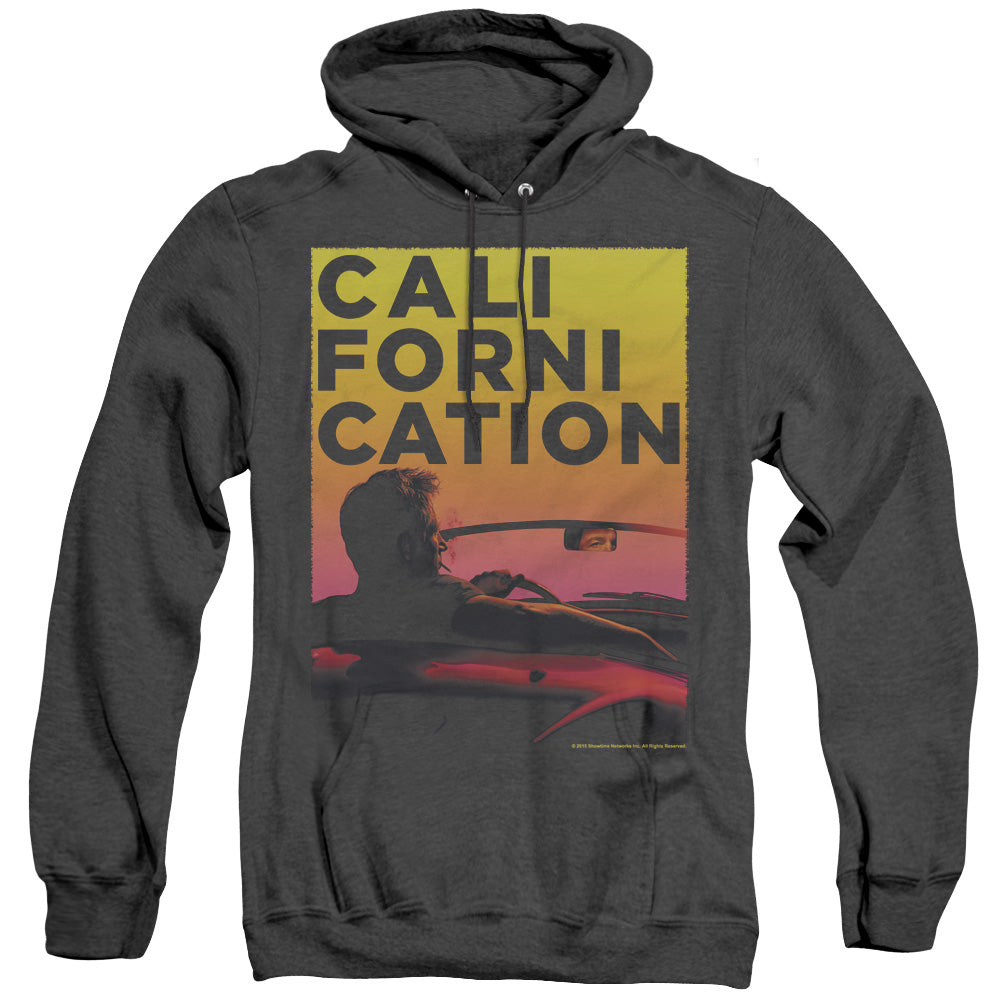 CALIFORNICATION/SUNSET RIDE - ADULT HEATHER HOODIE - BLACK