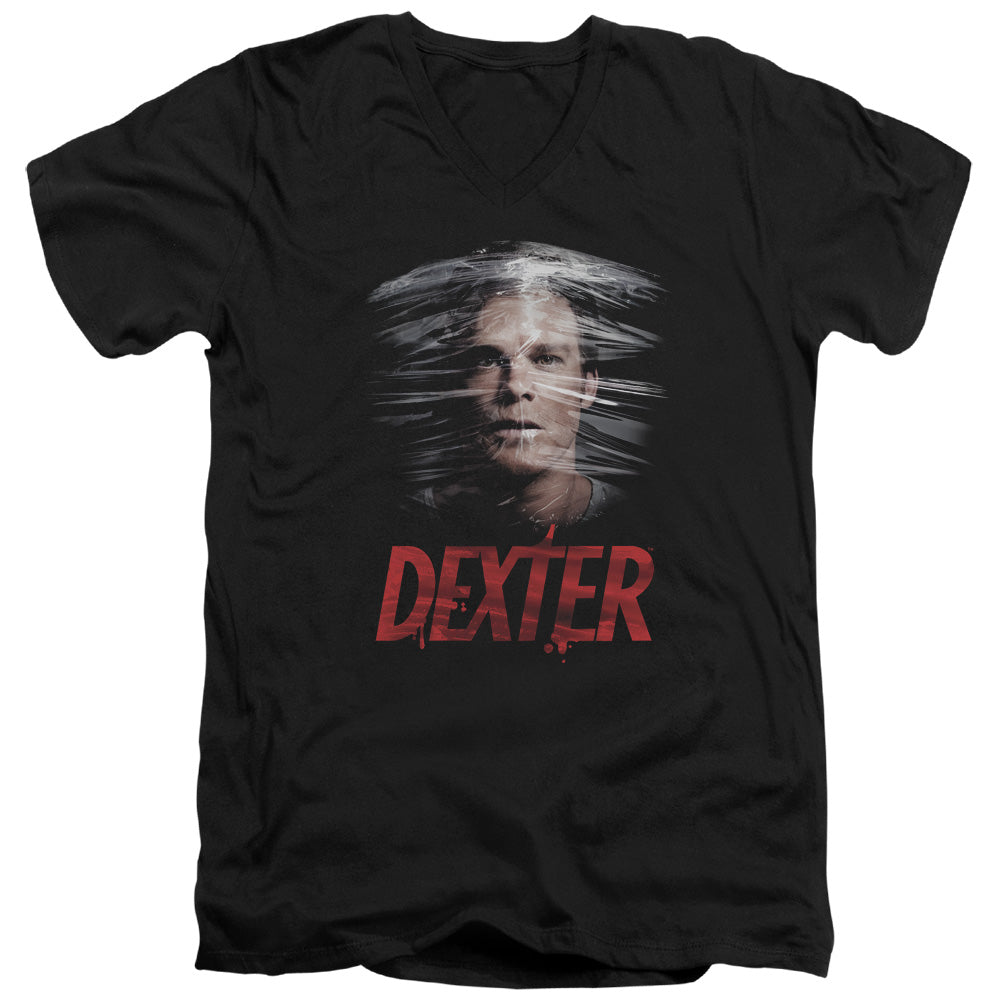 DEXTER/PLASTIC WRAP - S/S ADULT V-NECK 30/1 - BLACK