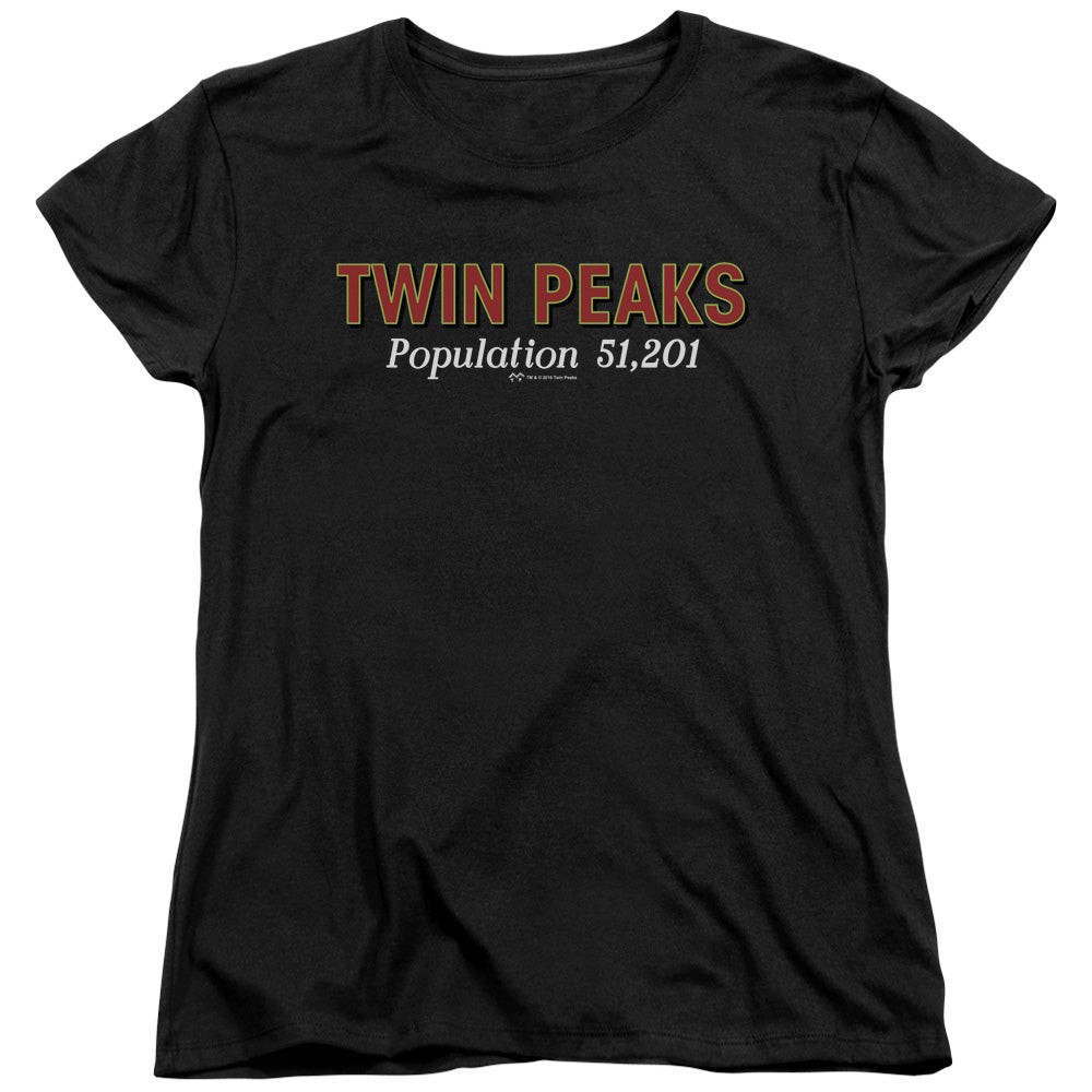 TWIN PEAKS/POPULATION - S/S WOMENS TEE - BLACK