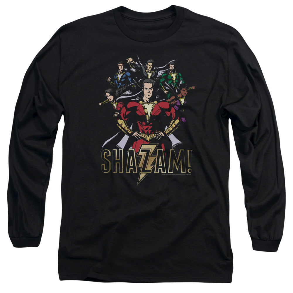 SHAZAM MOVIE/GROUP OF HEROES - L/S ADULT 18/1 - BLACK