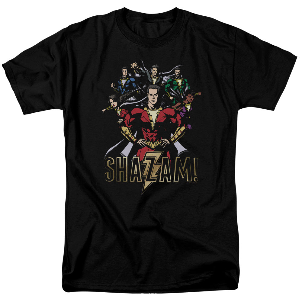 SHAZAM MOVIE/GROUP OF HEROES - S/S ADULT 18/1 - BLACK