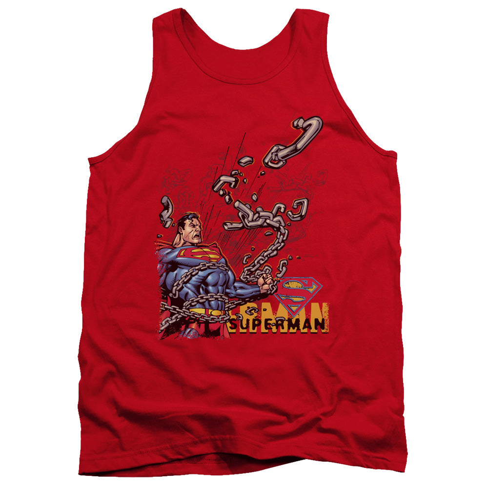 SUPERMAN/BREAKING CHAINS - ADULT TANK - RED