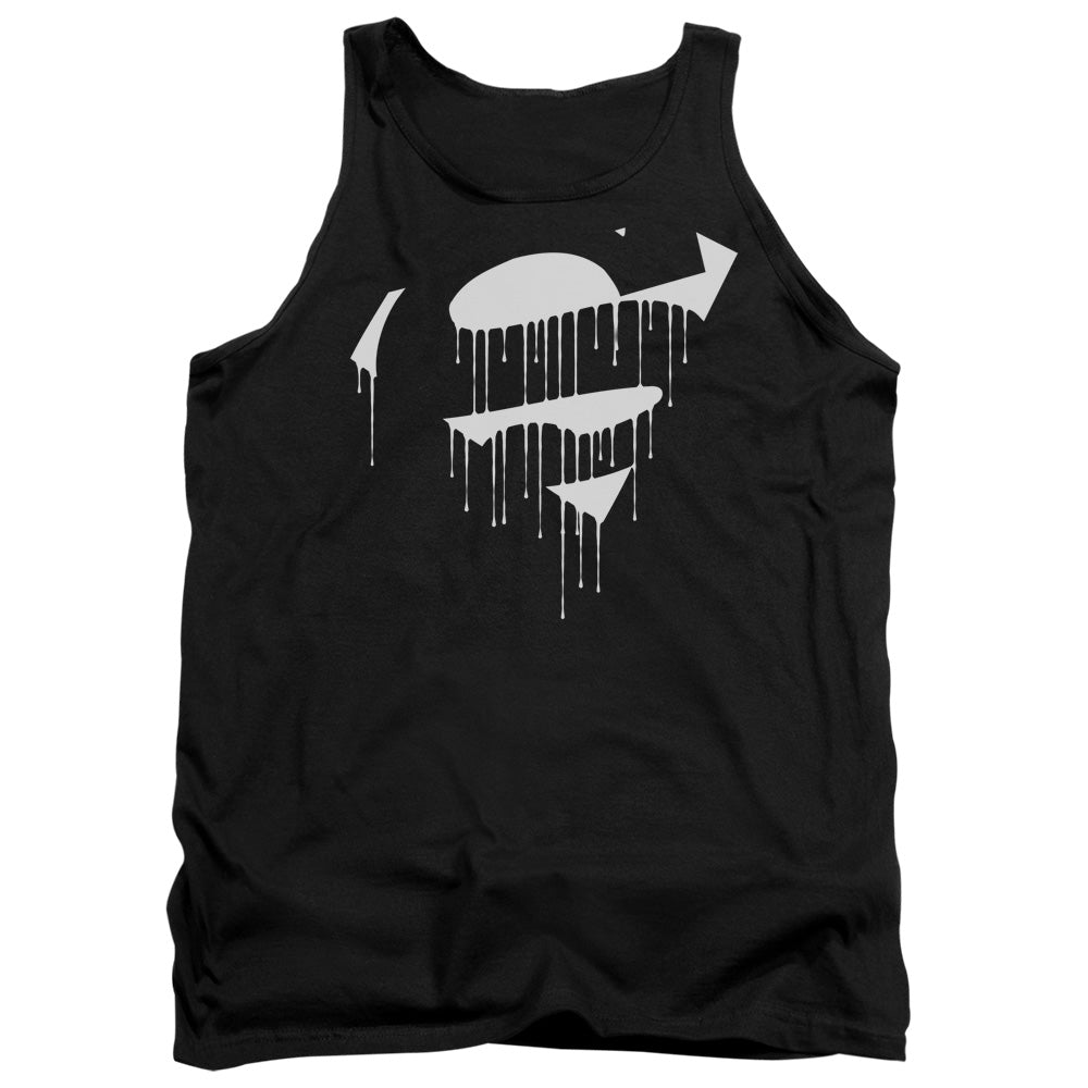 SUPERMAN/DRIPPING SHIELD - ADULT TANK - BLACK