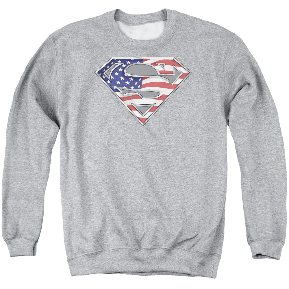 SUPERMAN/ALL - ADULT CREWNECK SWEATSHIRT - ATHLETIC HEATHER