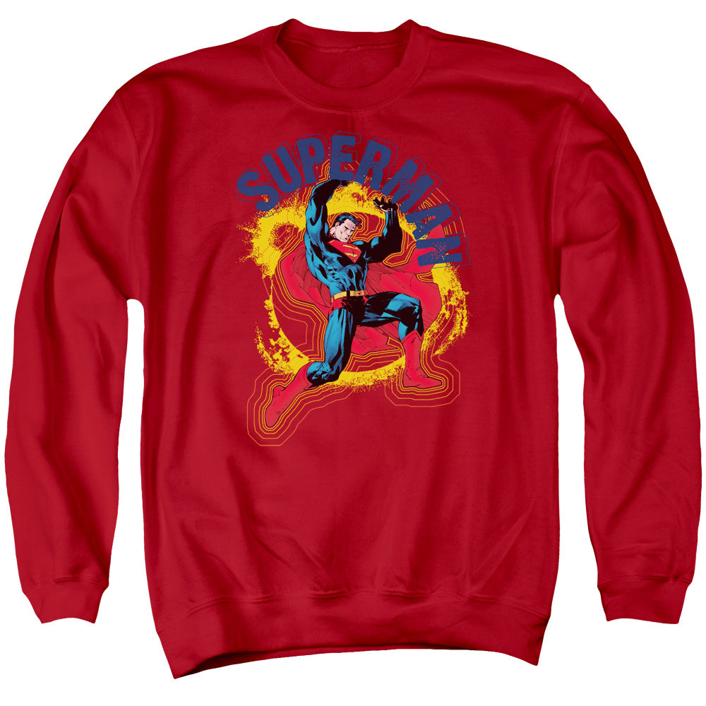 SUPERMAN/A NAME TO UPHOLD - ADULT CREWNECK SWEATSHIRT - RED