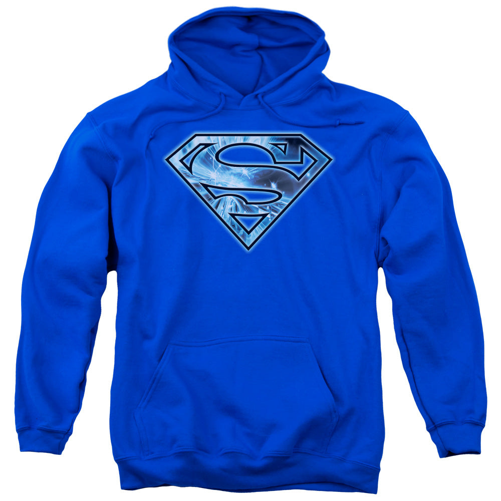 SUPERMAN/ON ICE SHIELD - ADULT PULLOVER HOODIE - ROYAL BLUE