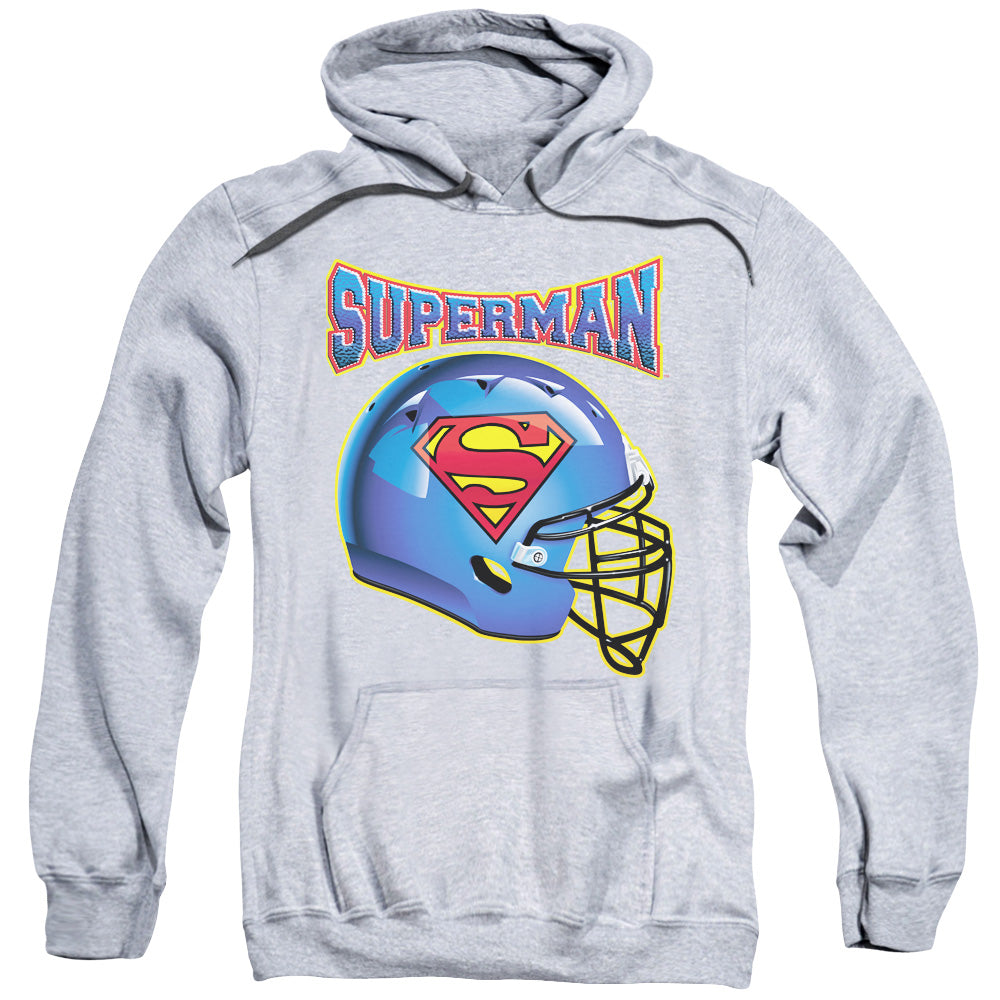 SUPERMAN/HELMET - ADULT PULLOVER HOODIE - ATHLETIC HEATHER