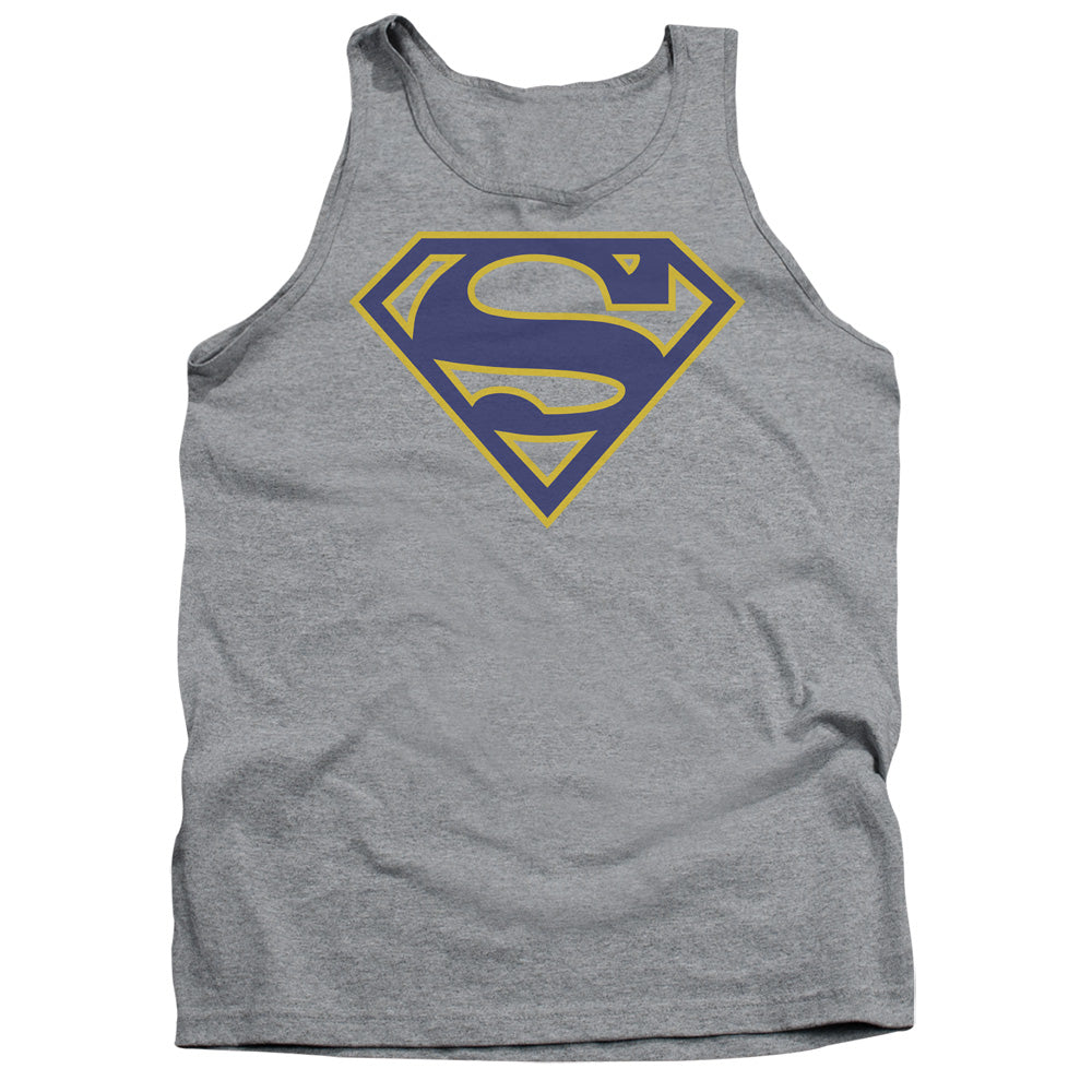 SUPERMAN/MAIZE & BLUE SHIELD - ADULT TANK - ATHLETIC HEATHER
