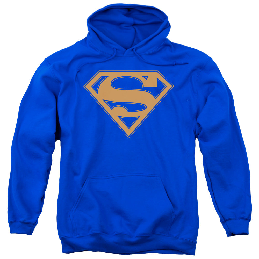 SUPERMAN/BLUE & ORANGE SHIELD - ADULT PULLOVER HOODIE - ROYAL BLUE