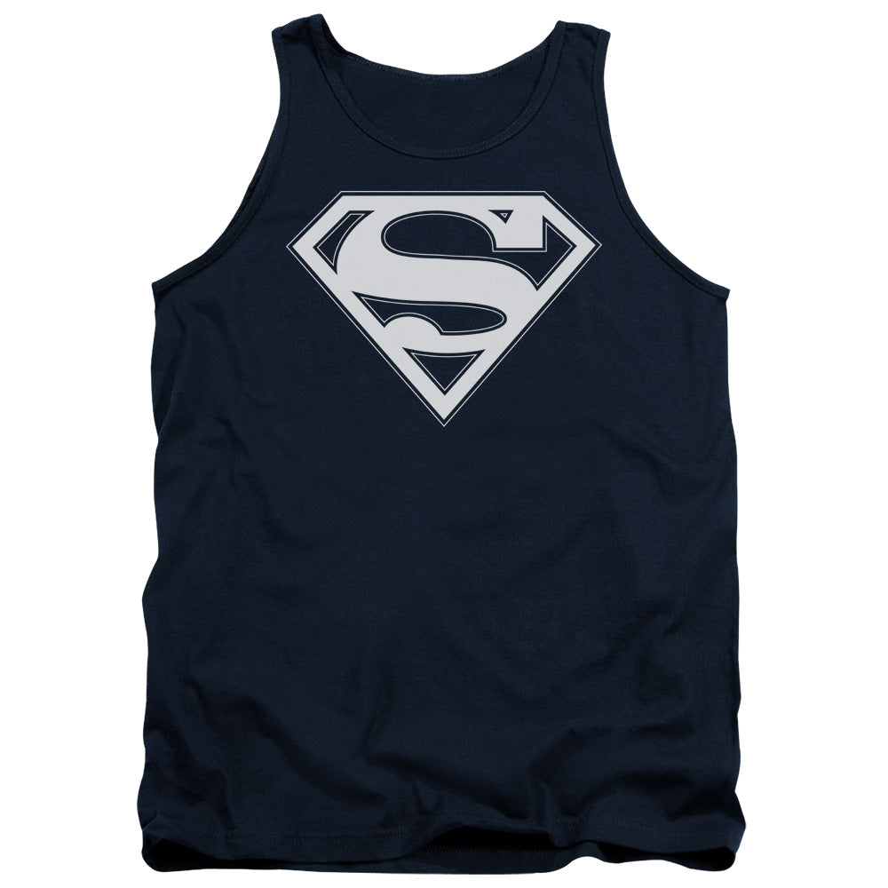 SUPERMAN/NAVY & WHITE SHIELD - ADULT TANK - NAVY