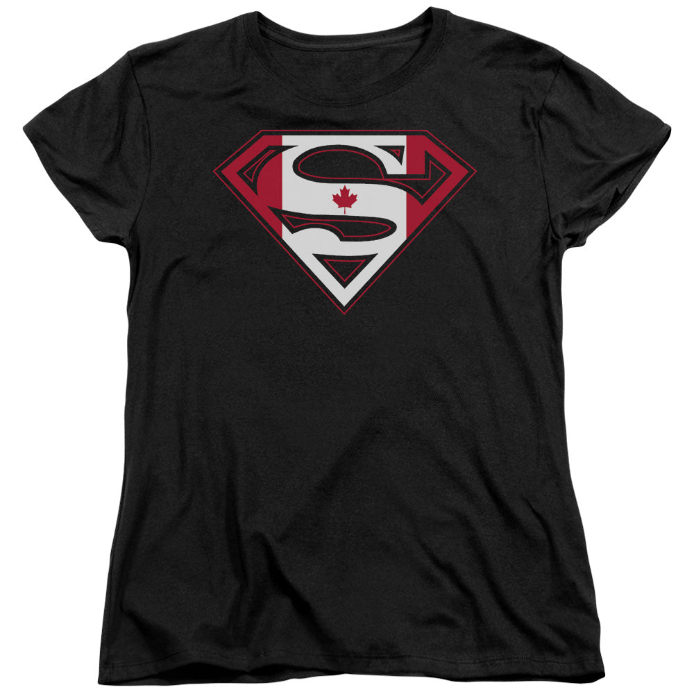 SUPERMAN/CANADIAN SHIELD - S/S WOMENS TEE - BLACK