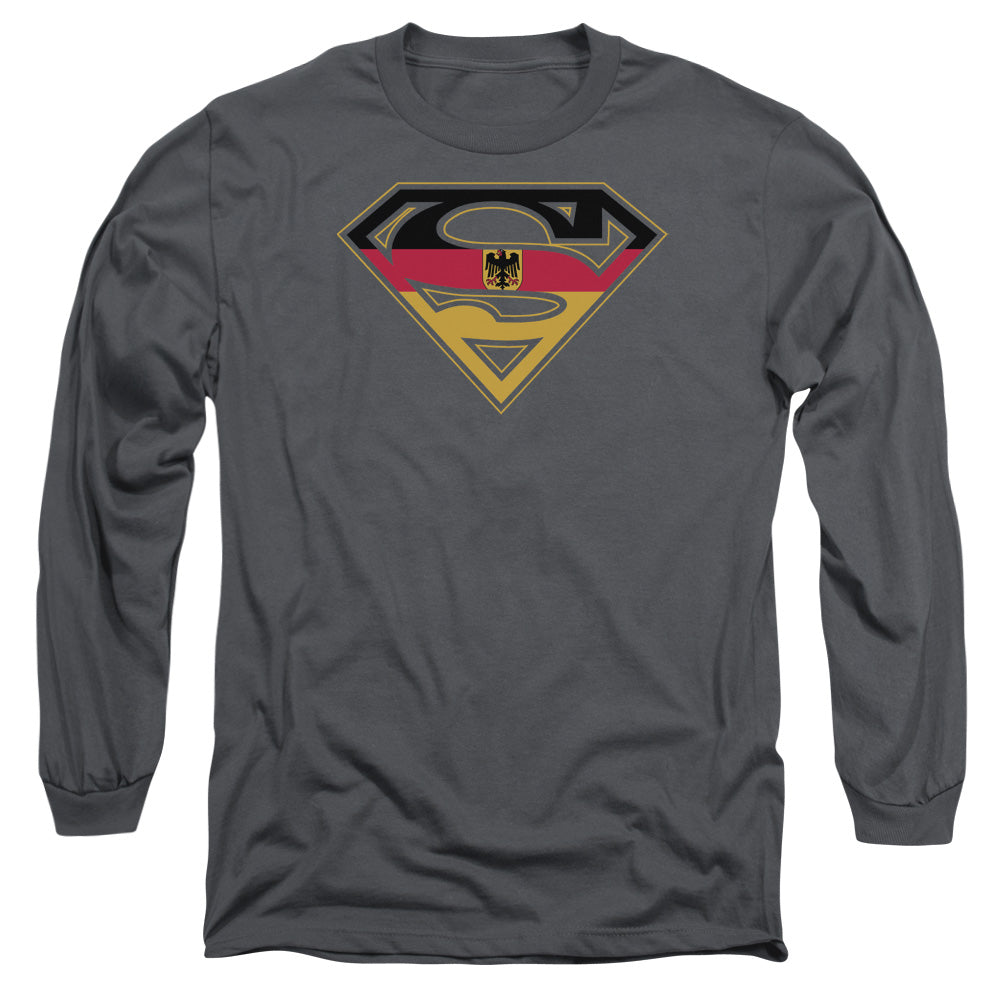 SUPERMAN/GERMAN SHIELD - L/S ADULT 18/1 - CHARCOAL