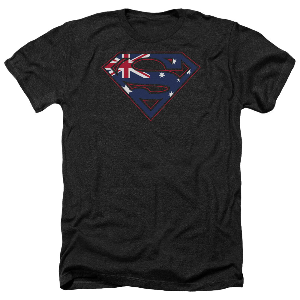SUPERMAN/AUSTRALIAN SHIELD - ADULT HEATHER - BLACK