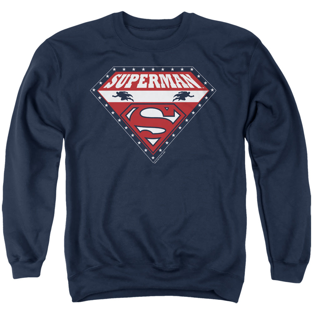 SUPERMAN/SUPERMAN FOR PRESIDENT - ADULT CREWNECK SWEATSHIRT - NAVY