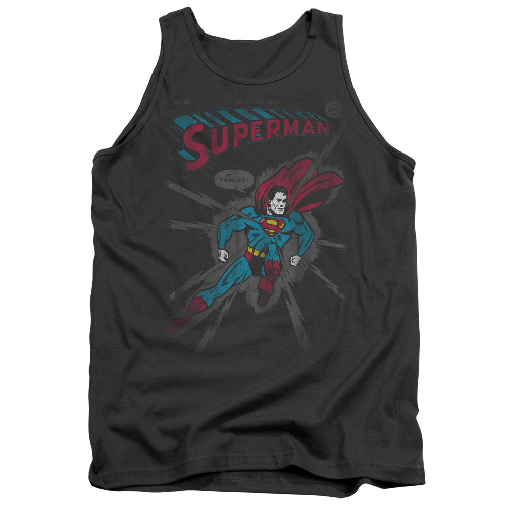 SUPERMAN/IT TICKLES - ADULT TANK - CHARCOAL