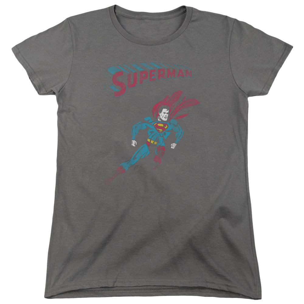 SUPERMAN/IT TICKLES - S/S WOMENS TEE - CHARCOAL