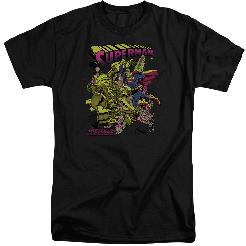 SUPERMAN/VERSUS METALLO BLACKLIGHT - S/S ADULT TALL 18/1 - BLACK