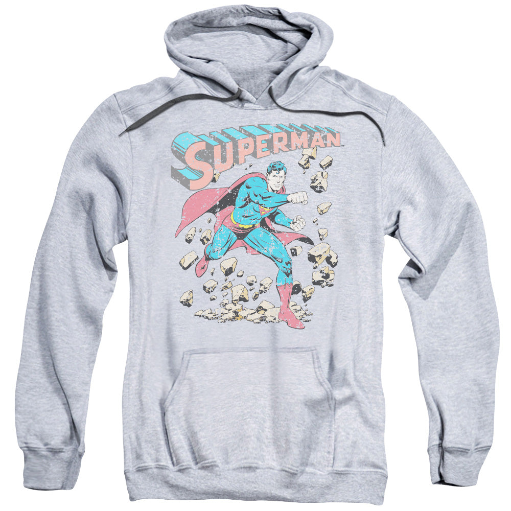 SUPERMAN/MAD AT ROCKS - ADULT PULLOVER HOODIE - ATHLETIC HEATHER