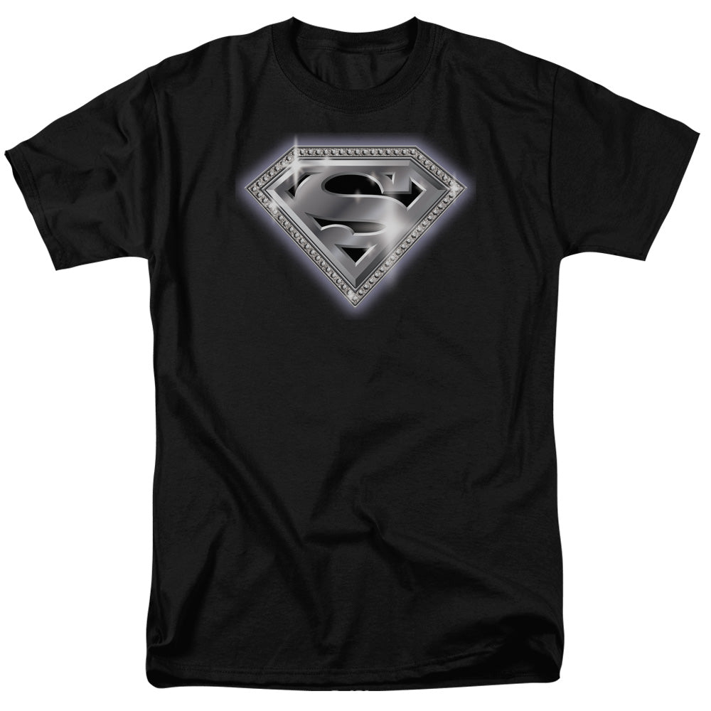 SUPERMAN/BLING SHIELD - S/S ADULT 18/1 - BLACK