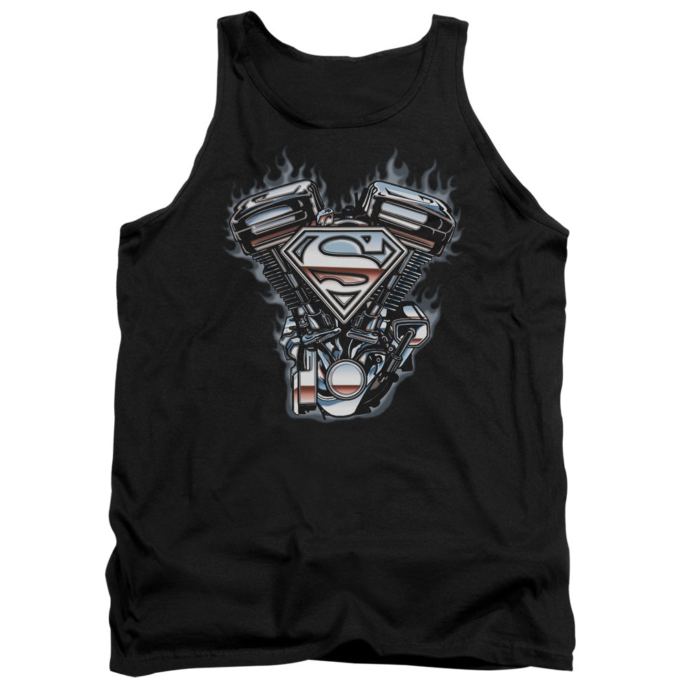 SUPERMAN/V TWIN LOGO - ADULT TANK - BLACK